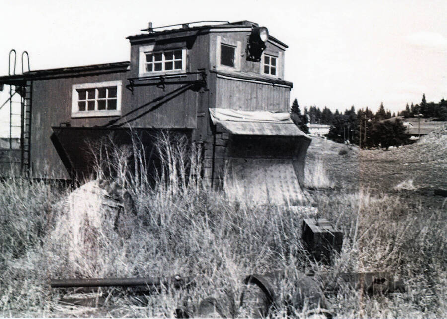 Photograph of the Snow plow at the Potlatch Mill.