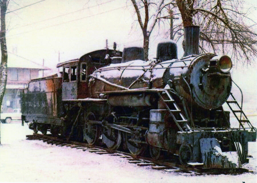 Photograph of WI&M Locomotive #1 prior to renovation and move to Scenic 6 Park.