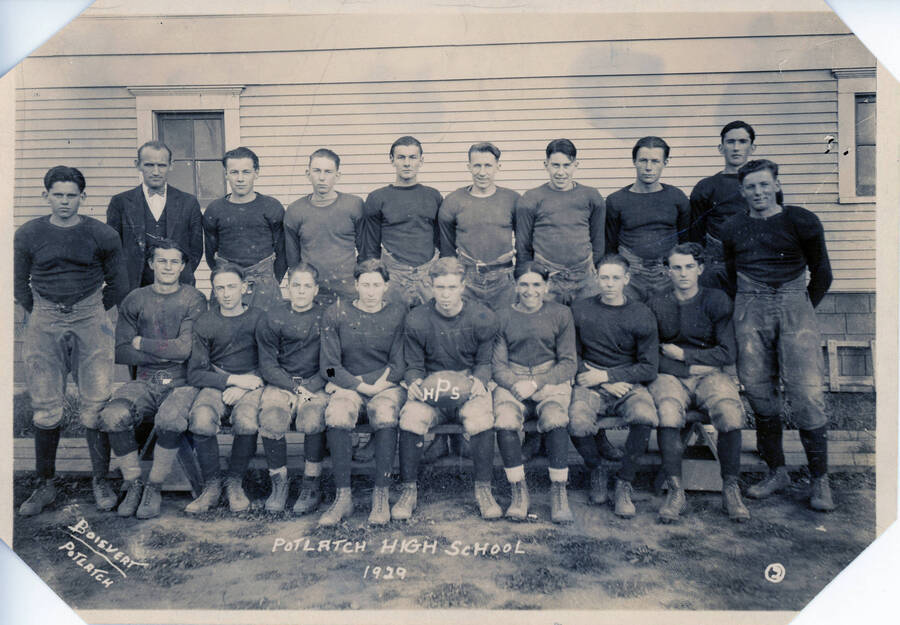 Photograph of the Potlatch High School Football Team 1929.