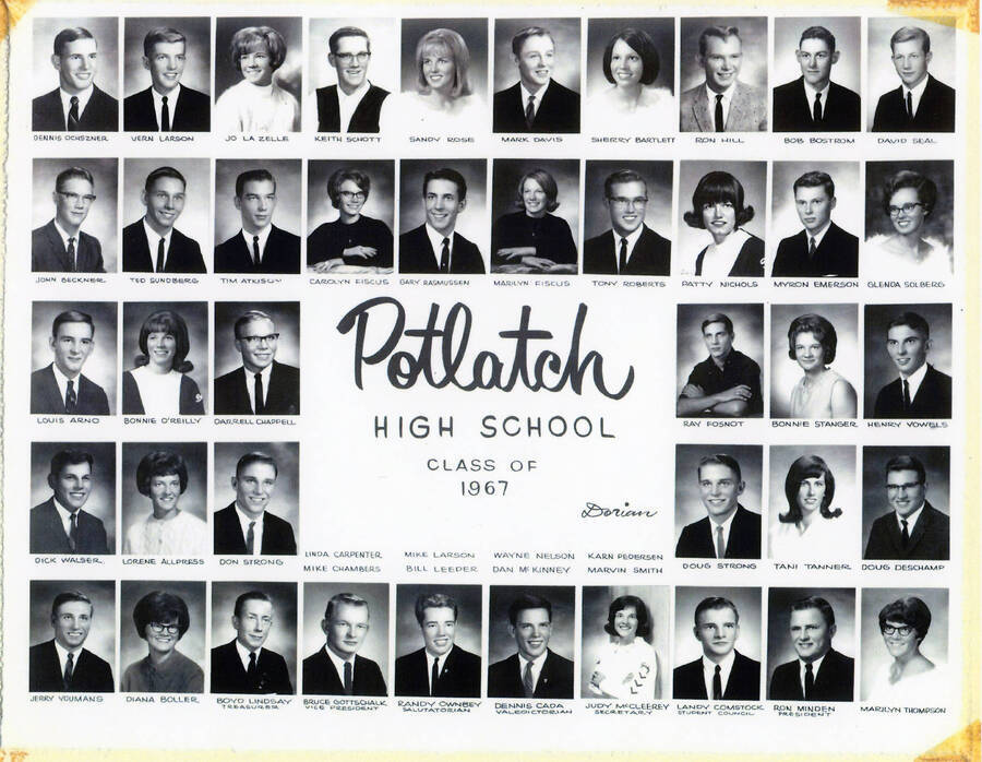 Photograph of Potlatch High School class of 1967.