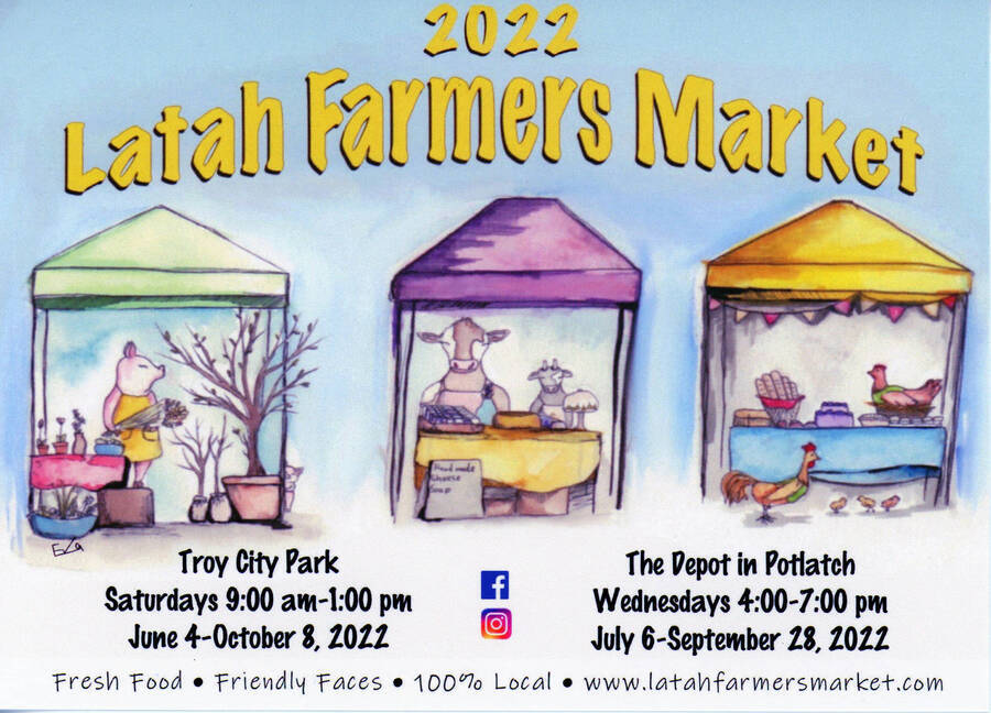 Poster of Latah County Farmers Market 2022.