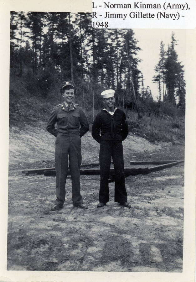 Photograph of Norman Kinman (left) and Jimmy Gillette (right).
