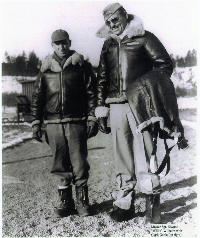 Photograph of Elwood "Willie" Wilhelm with Clark Gable.