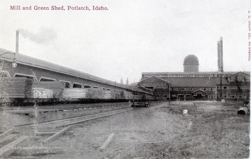 Postcard of the Potlatch Mill and Green Shed.