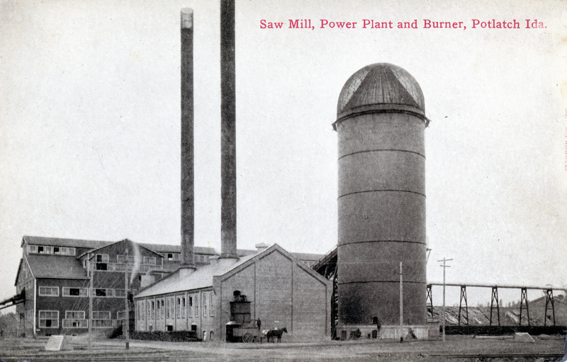Postcard of the Potlatch Mill, Power Plant, and Burner.