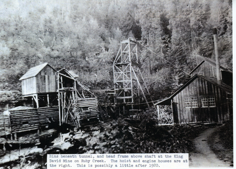 Photograph of the King David mine on Ruby Creek.