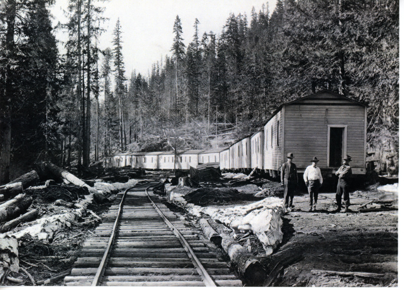 Photograph of railroad camp at Merry Creek.