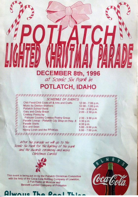 Poster for the Potlatch Lighted Christmas Parade.