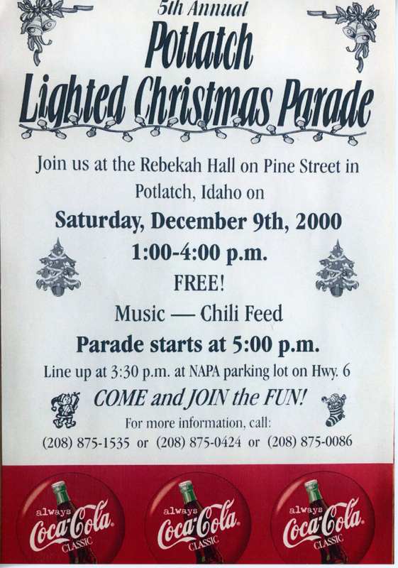 Poster for the Potlatch Lighted Christmas Parade.