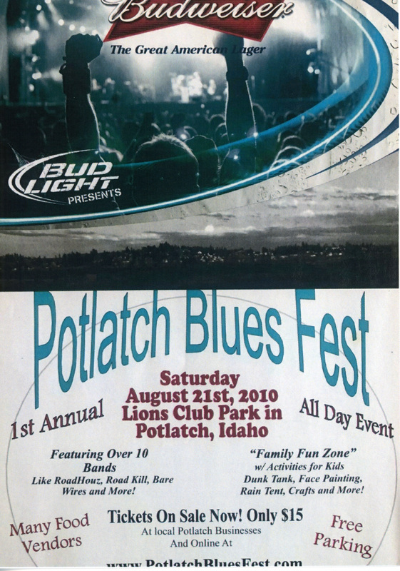 Poster for the Potlatch Blues Fest.