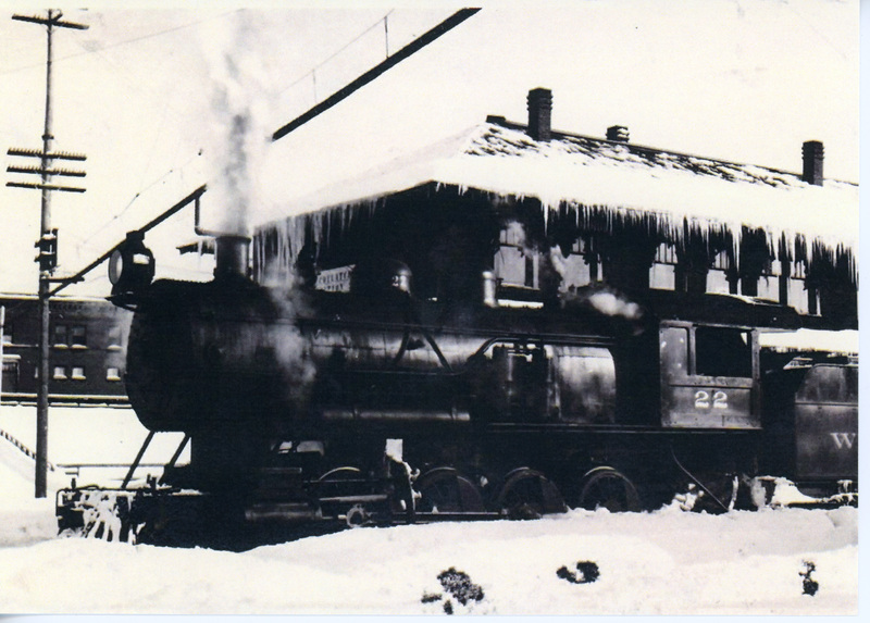 Locomotive #22 at the WI&M Depot in Potlatch in Winter.
