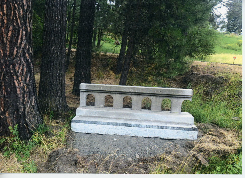 Photograph of a section of the Deep Creek bridge after domolition now placed in Lions Park.