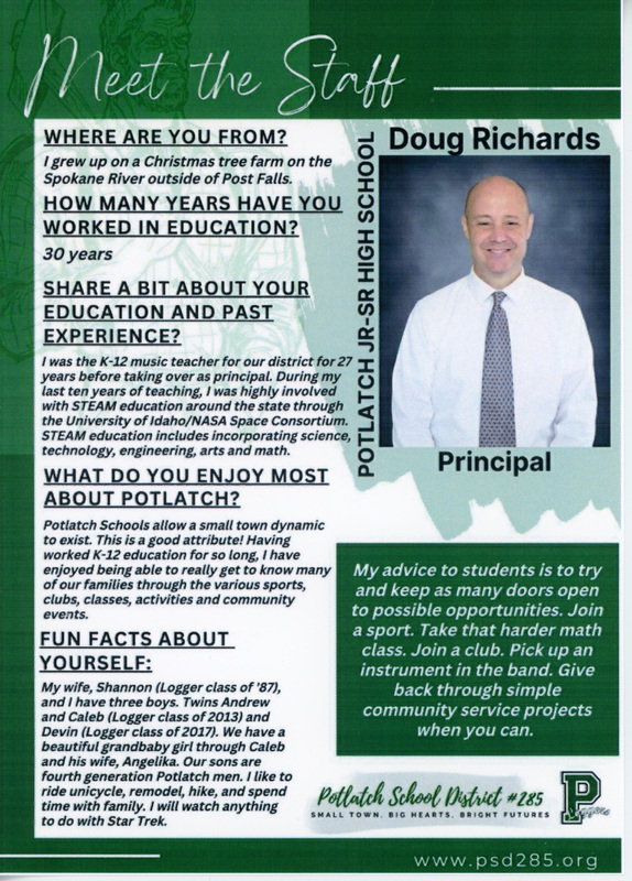 Photograph of Doug Richards, Principal, Potlatch Jr.-Sr. High School.