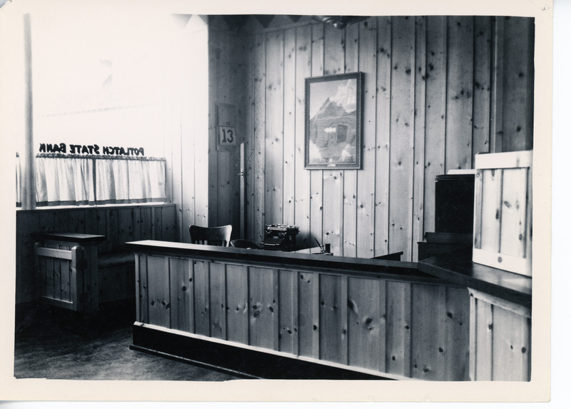 Photograph of the interior of the Potlatch State Bank in Potlatch.