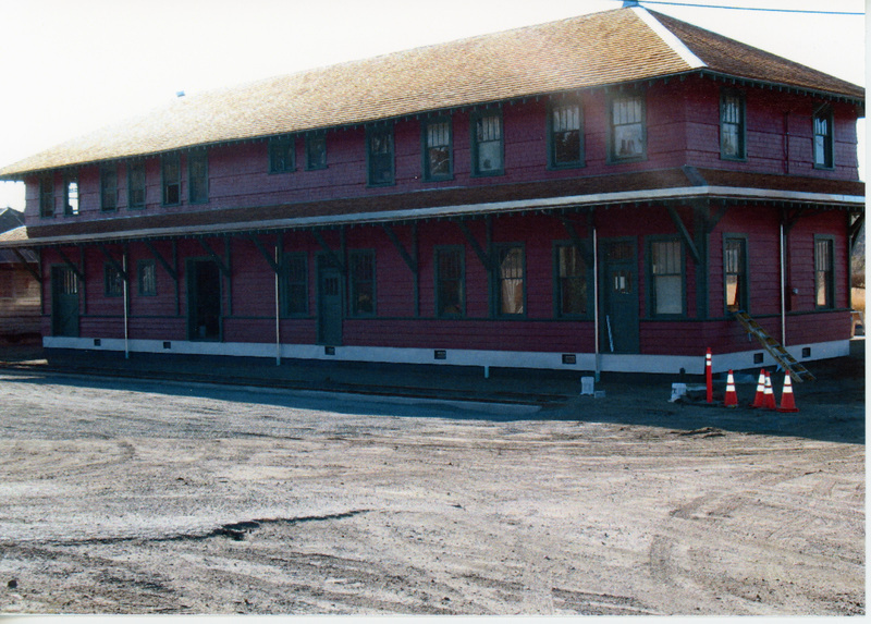Photograph of the East side of the WI&M Depot near completion.