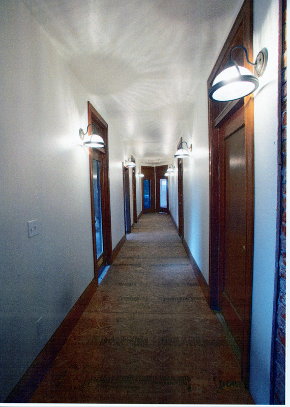 Photograph of the restored hallway on the 2nd floor of the WI&M Depot.