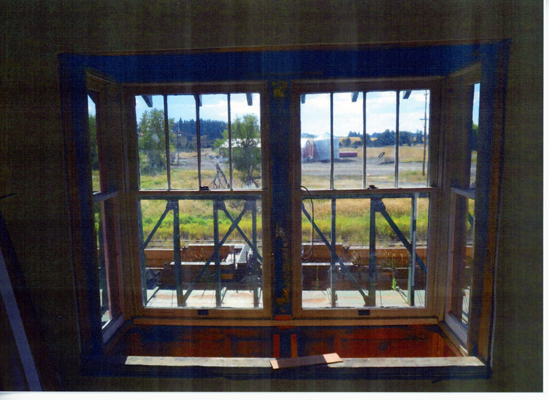 Photograph of the resotred bay window on the 2nd floor of the Wi&M Depot.