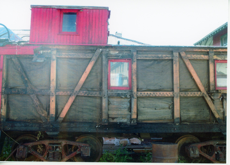 Photograph of the condition of the WI&M Caboose X-5.