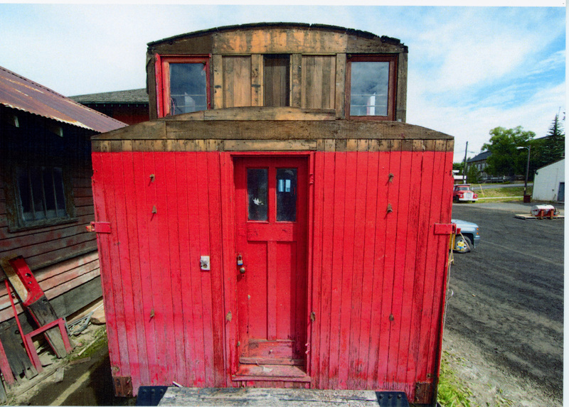 Photograph of the condition of the Caboose X-5 prior to restoration.