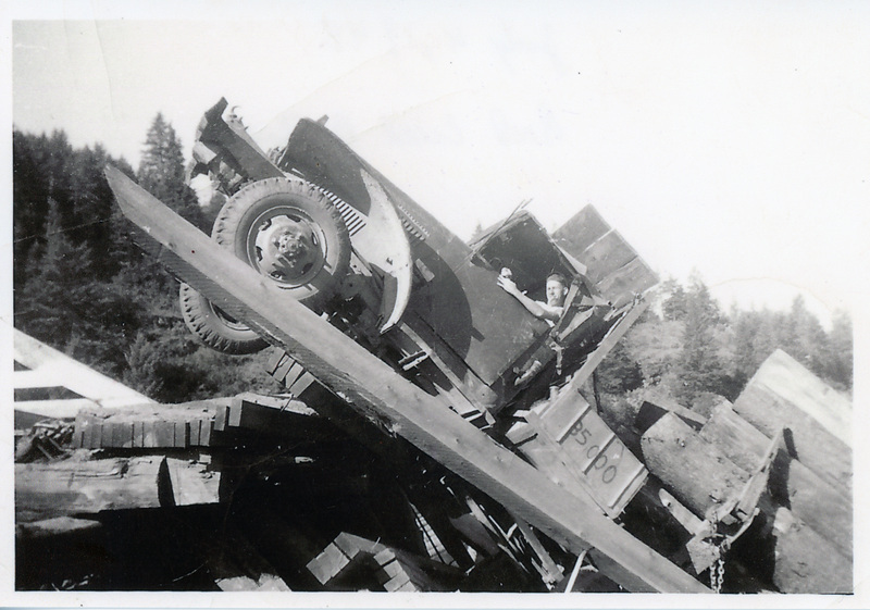 Photograph of truck accident on the Rock Creek Bridge.