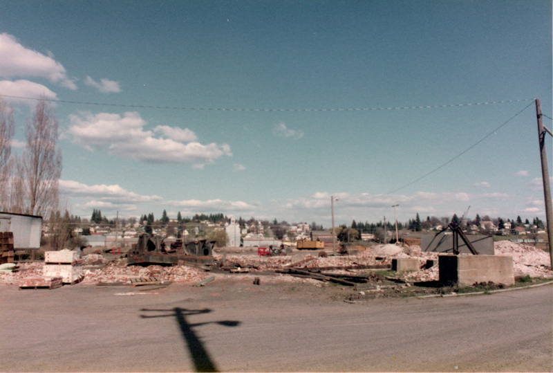 Photograph of the Potlatch Mill being demolished.