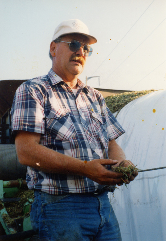 Wayne Krasselt showing off his silage crop.