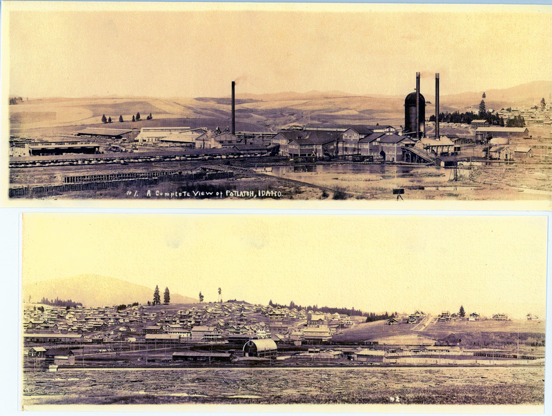 Panorama view of Potlatch and the Potlatch Mill.