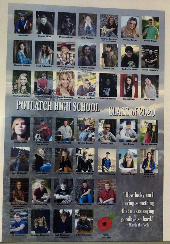 Photograph of Potlatch High School. Class of 2020.