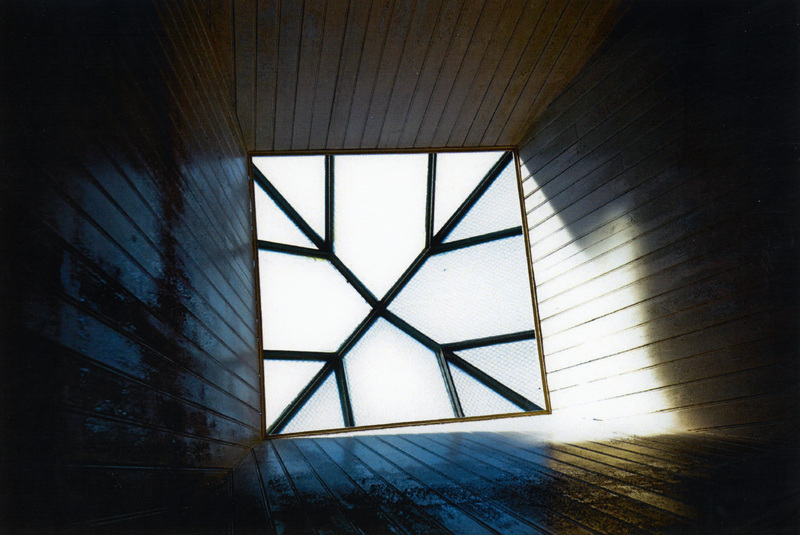 Photograph of the skylight in the Potlatch hospital.