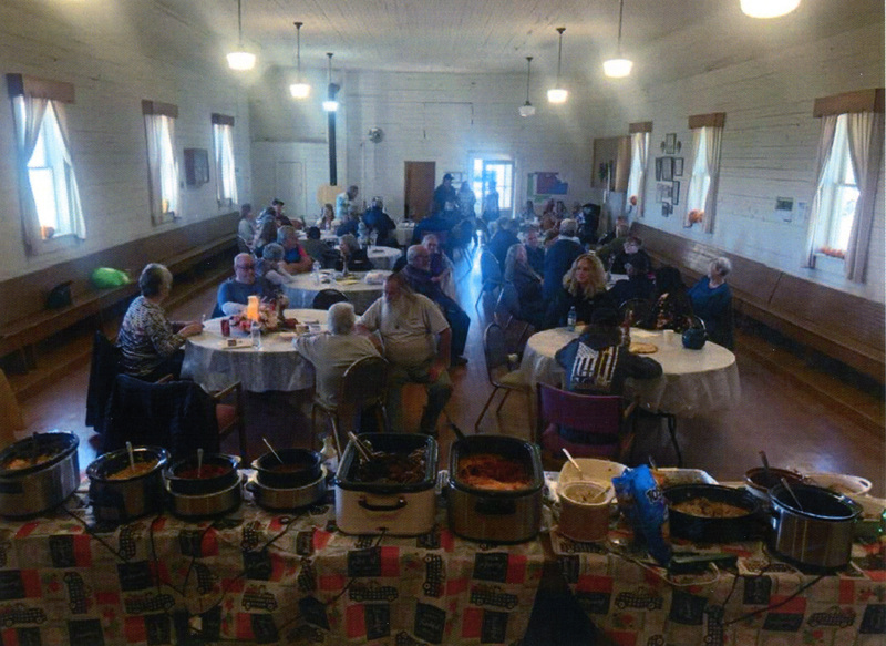 Photograph of the harvest dinner at the Mountain Home Grange.