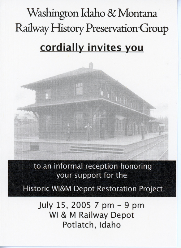 Invitation to a reception given by the WI&M Railway HPG.