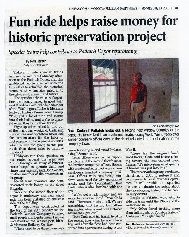 Newspaper article by Terri Harber, "Fund ride helps raise money for historic preservation project."