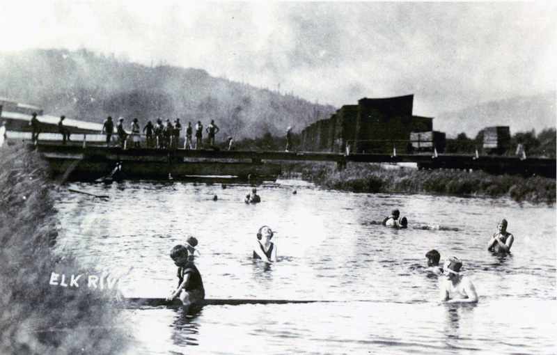 Photograph of people swimming at Elk River.