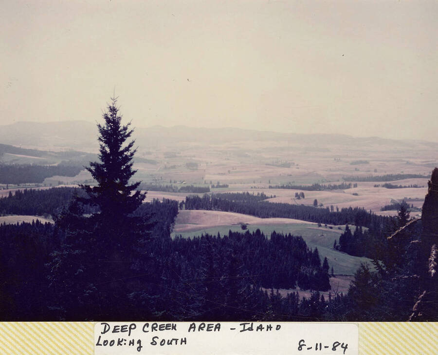 A photograph looking south over Deep Creek Area, Idaho.
