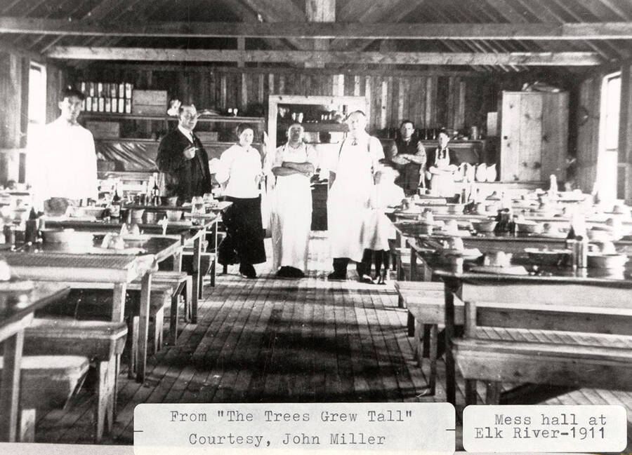 A photograph of the mess hall at Elk River from 'The Trees Grew Tall' courtesy of John Miller.