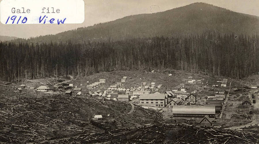A photograph of Elk River, Idaho in 1910 from the Gale files.