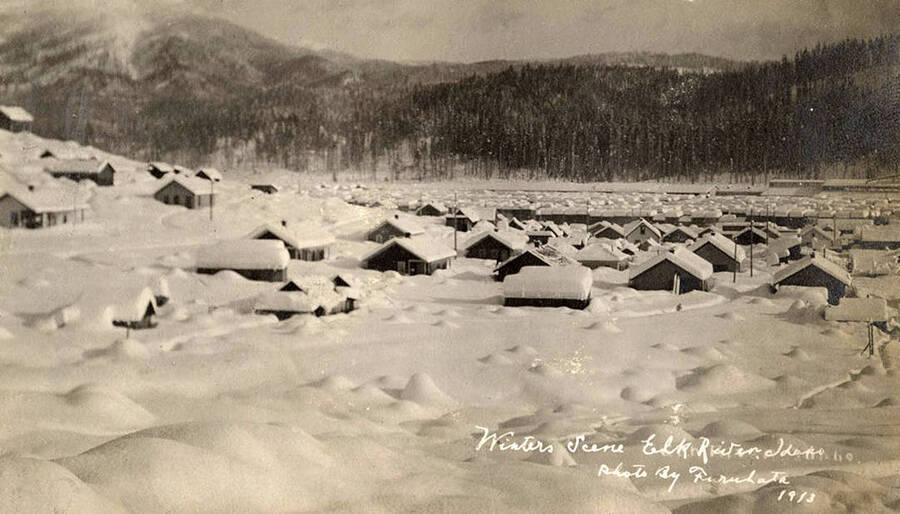 A photograph of Elk River covered in snow.