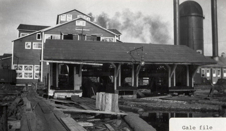 A photograph of the sawmill at Potlatch Lumber Company