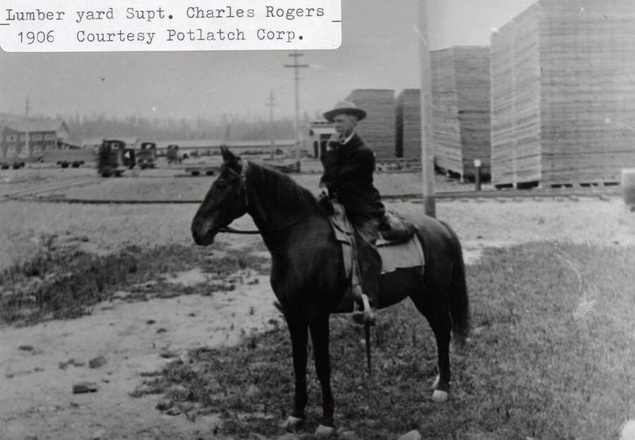 A photograph of lumber yard superintendent Charles Rogers.