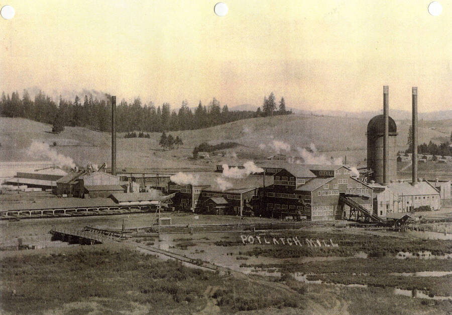 A photograph of the Potlatch Mill.