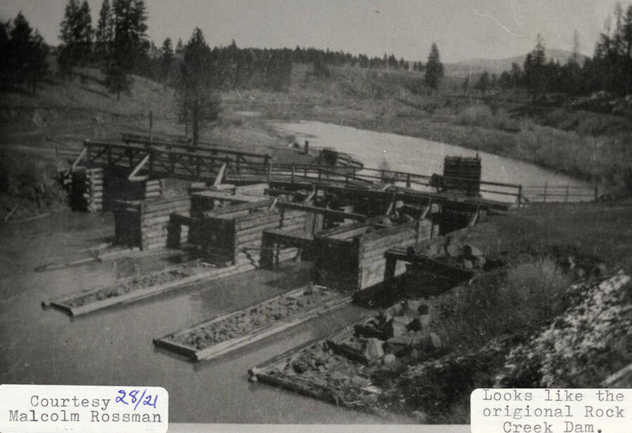 A photograph of the original Rock Creek Dam courtesy of Malcolm Rossman.