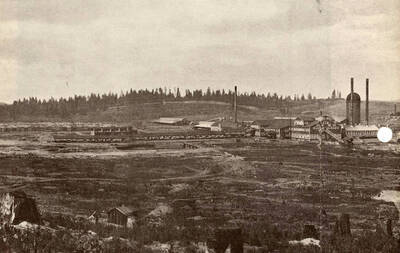 A landscape of the sawmill in Potlatch.