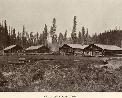 One of the logging camps for the Potlatch Lumber Company.
