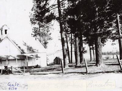 A photograph of the school yard in Princeton, Idaho.