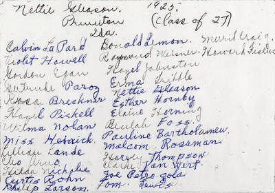 A list of names from the class of 1927 at Potlatch High School.