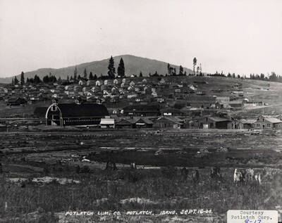 A photograph of Potlatch, Idaho in 1906 from the Potlatch Lumber Company.