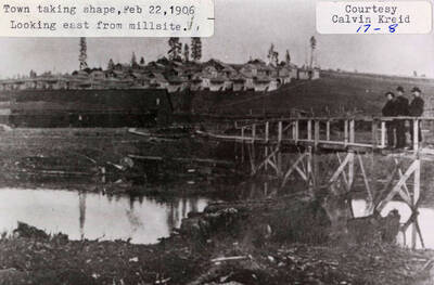 A photograph of Potlatch looking east from the mill site.