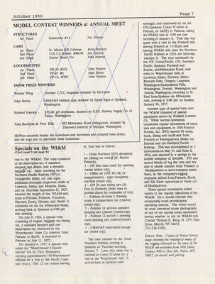 Article, written by Tom Burg, in the MilWest Dispatch discussing the history of special trains and their use on the WI&M railroads. It also lists the types of special trains, including information about the company and number of cars.
