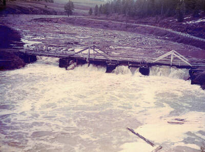 Upper mill pond and dam bridge to rock creek. Picture was taken by Richard King in Spring of 1948 or 1949; taken from scout rock.