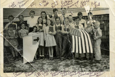 Students of Rock Creek Bible School ~1940. Names on photo.